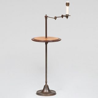 Contemporary Bronze and Walnut Lamp Table