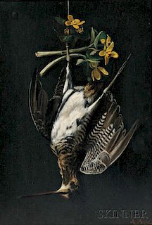Alexander Pope (American, 1849-1924)      Hanging Snipe with Yellow Blossoms