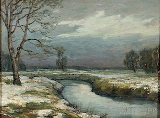 Walter Koeniger (American, 1881-1943) Stream with Snow