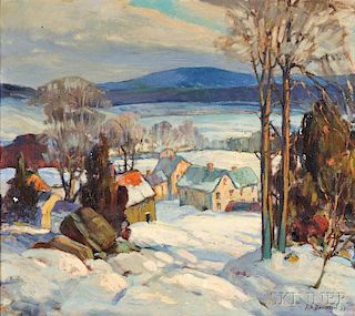 Roy Atherton Davidson (American, b. 1887)      Snowy Landscape of Canton, Massachusetts