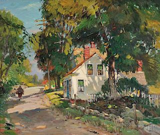 Antonio Cirino (American, 1889-1983)      Landscape/Cottage in Summer