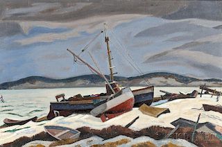 Ross E. Moffett (American, 1888-1971)      Winter in Wellfleet