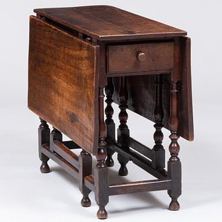William and Mary Style Oak Drop Leaf Table