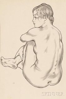 Edward Hagedorn (American, 1902-1982)      Seated Female Nude
