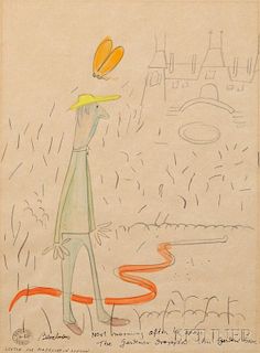Ludwig Bemelmans (American, 1898-1962), Sketch for Madeline in London: Next Morning After He Arose, the Gardener Dropped His Garden Hos