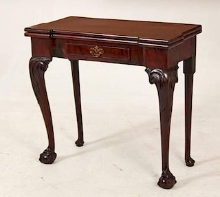 ENGLISH CHIPPENDALE MAHOGANY GAMES TABLE
