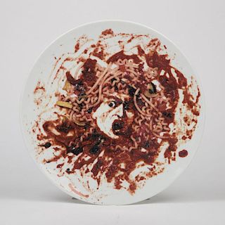 Vik Muniz (b. 1961) Medusa Marinara, Digital print on ceramic plate,