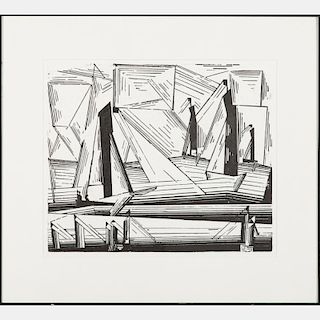 Lyonel Feininger (American, 1871-1956) Fishing Boats (Prasse W245), 1971, Woodcut,