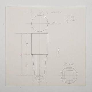 Gerald Giamportone (20th/21st Century) Column, Pencil on paper,