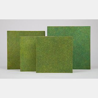 William Radawec (1952-2011) Four Artworks from the 'Soul Patch (the Sequel), 1998', Color pencil on paper mounted on wood,