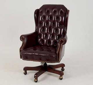 LEATHERCRAFT TUFTED SWIVEL OFFICE CHAIR