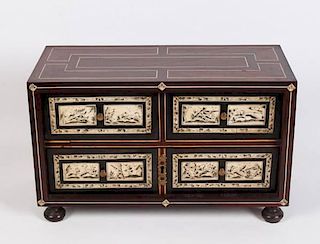 EXOTIC INLAID EUROPEAN ROSEWOOD FITTED TABLE CABINET