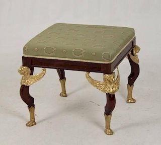 FRENCH EMPIRE STYLE GILT BRONZE MOUNTED TABOURET