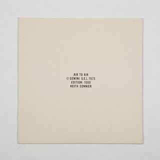 Keith Sonnier (b. 1941) Air to Air, 1975, Black vinyl stereo LP record,