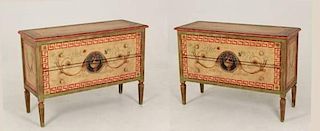 PAIR OF DECORATIVE LOUIS XVI STYLE  COMMODES