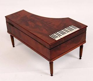 19TH C. CONTINENTAL PIANO FORMED SEWING BOX