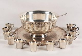 LARGE 15.5" SILVER PLATED PUNCH BOWL