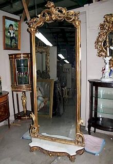 AMERICAN CARVED GOLD GILT WOOD PIER MIRROR