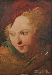 French School, 19th Century      Head of a Woman in a Red Cap