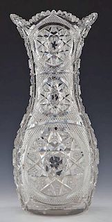 Monumental American Brilliant Cut Glass Vase
