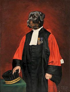 Thierry Poncelet (Belgian, b. 1946)      The Honorable Rottweiler, Magistrate