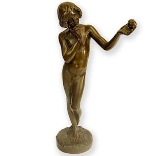 Alexandre Auguste Caron, French (1857-1932) Bronze Sculpture, Juggling with Apple.