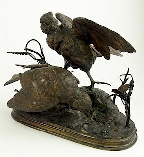Well Done 19th Century Bronze Group "Two Birds"