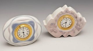 2 Lladro Porcelain Clocks Marbella & Avila