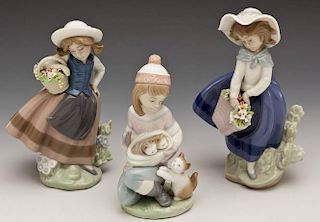 3 Lladro Figurines of Girls