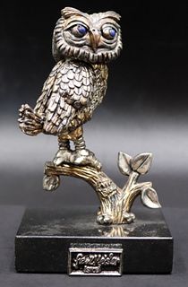 FRANK MEISLER Silver and Gold Plated Owl Sculpture