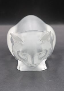 Lalique  Frosted  Glass Figure "Chat Couche"