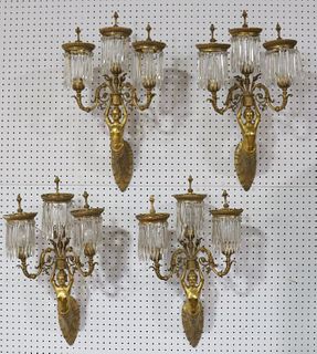 Set of 4 Napoleon III Gilt Bronze Bras De Lumiere