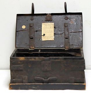 Antique Wood and Iron Stagecoach Box.