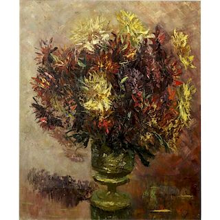 Attributed to: Natalia Sergeevna Goncharova, Russian (1881-1962) oil on canvas "Still Life Of Flowers"