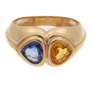 Tanzanite, Sapphire, 14k Yellow Gold Ring