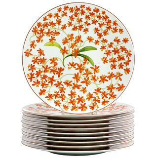 Hermes Porcelain Jardin des Orchidees charger plates
