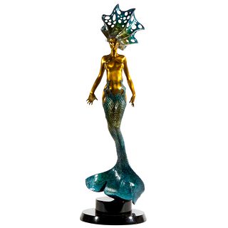 Bronze Figure of Mermaid Queen