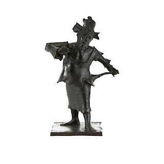 David Aronson, American (1923 - 2015) Bronze sculpture "Troubadour".