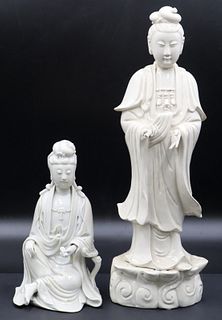 (2) Chinese Blanc de Chine Figures.