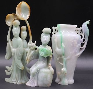 Grouping of (3) Chinese Jade Carvings.