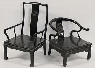 2 Antique Chinese Hardwood Chairs.