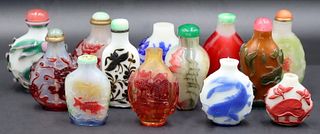 Collection of (13) Chinese Peking Glass and Multi
