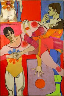 Richard Banks, American (born 1929) Oil on canvas "Dancers"