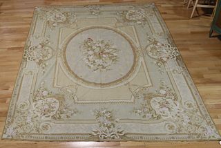 Vintage And Finely Hand Woven Aubusson Carpet
