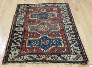 Antique And Finely Hand Woven Kazak Style Carpet.