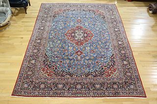 Vintage & Finely Hand Woven Kashan Carpet.