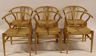 6 Hans Wegner "Wishbone" Chairs.