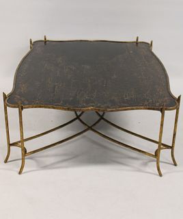 Large Bagues Quality Gilt Metal Coffee Table.
