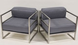 Vintage Pair Of Midcentury Style Cube Chairs.