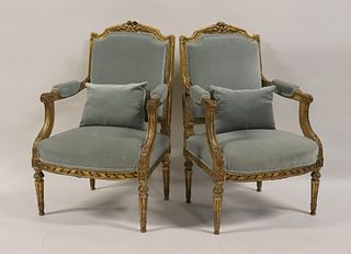 Vintage & Quality Pair Of Giltwood Louis XVI